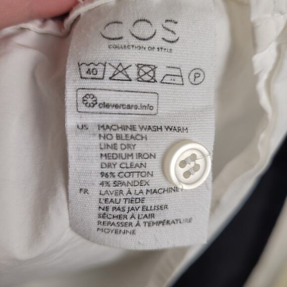 COS white cuff sleeve pop over top Size 4 Minimal Classic Clean Girl - Picture 8 of 8